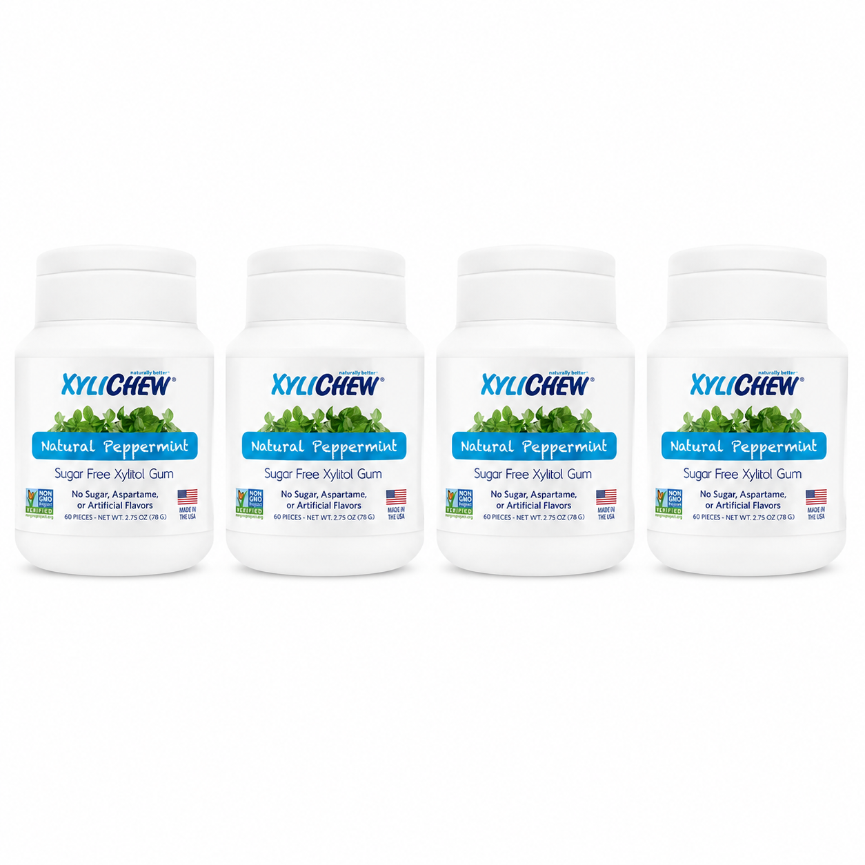 Xylichew Sugar-Free Chewing Gum Peppermint 240 Pieces Total Xylichew